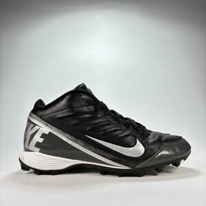 Nike Land Shark Legacy Mid Black Athletic Football Cleats 511295-009 Men's Sz 11